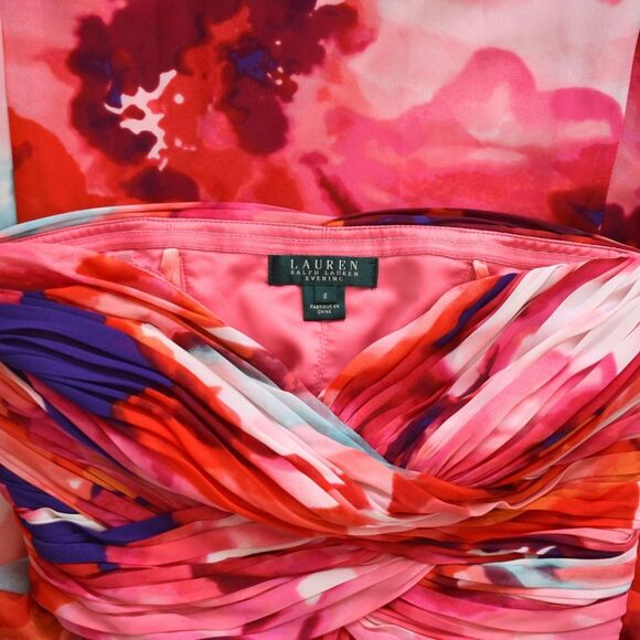 RALPH LAUREN Women's Strapless Floral Maxi Cocktail Dress Size 6 - Picture 6 of 9